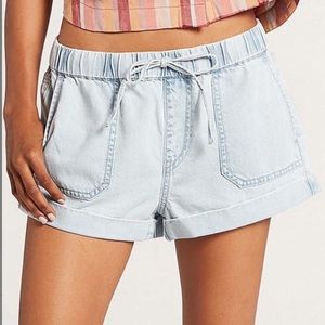 Volcom Chlorine Blue Sunday Strut Elastic Waist Shorts - Women's Shorts Size XXL